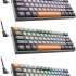 Клавиатура Redragon Fizz Pro,  USB, Bluetooth/Радиоканал, серый оранжевый [72601]